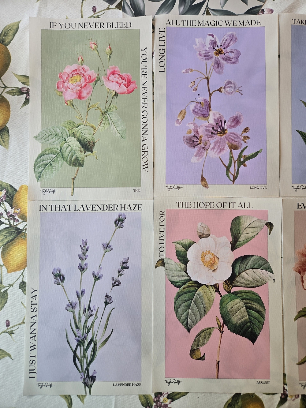 Elegend SET OF SIX Taylor SWIFT Posters - Vintage Floral Wall Art